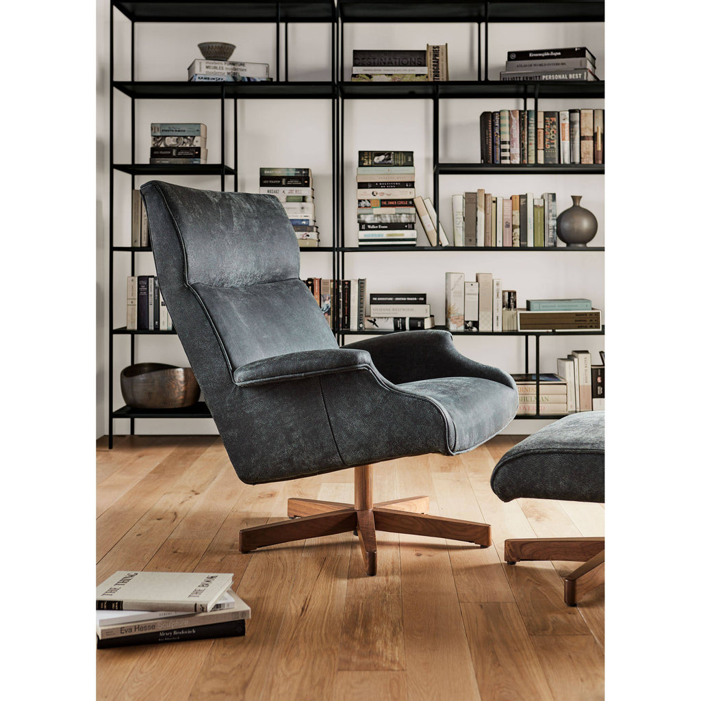 Modern Foshay Bookcase in Recycled Natural Steel Black V772014