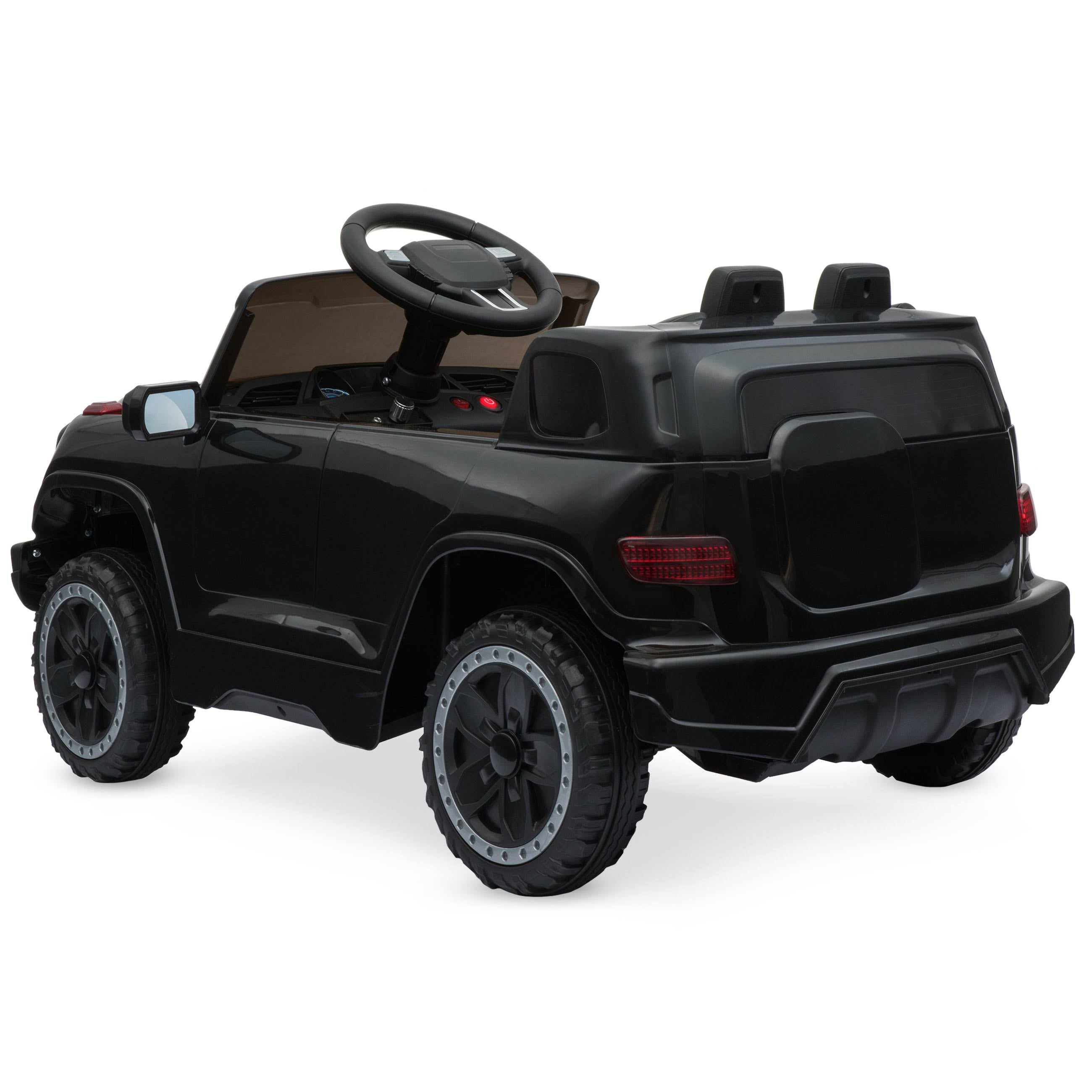 6V Kids Ride on Car Truck with Parent Control, 3 Speeds, LED Headlights, MP3 Player, Horn - Black V2391