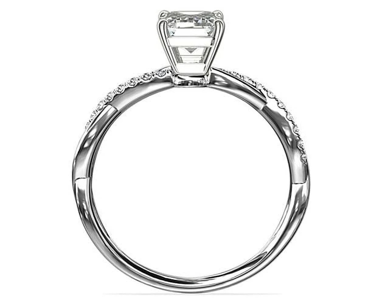 14K White Gold Emerald Solitaire Engagement Ring J876570