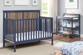 Midnight Blue and Vintage Walnut Finish Crib O91037
