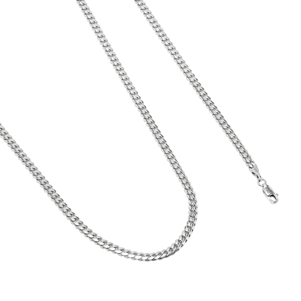 10k White Gold Miami Cuban Link Chain Pendant Necklace 16" - 30" H9914