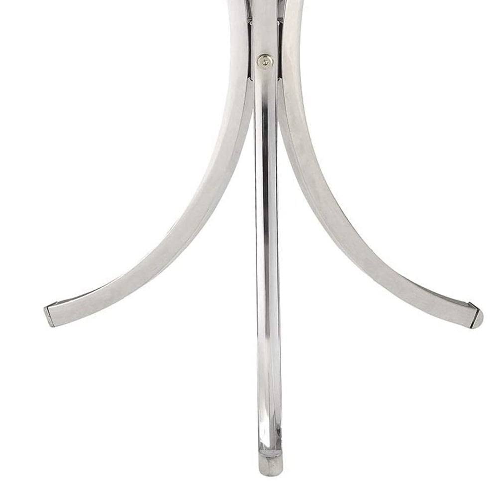 Metal Accent Table with Glass Top, Silver and Clear M420540