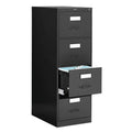 4 Drawer Vertical Metal File Cabinet Black E663512