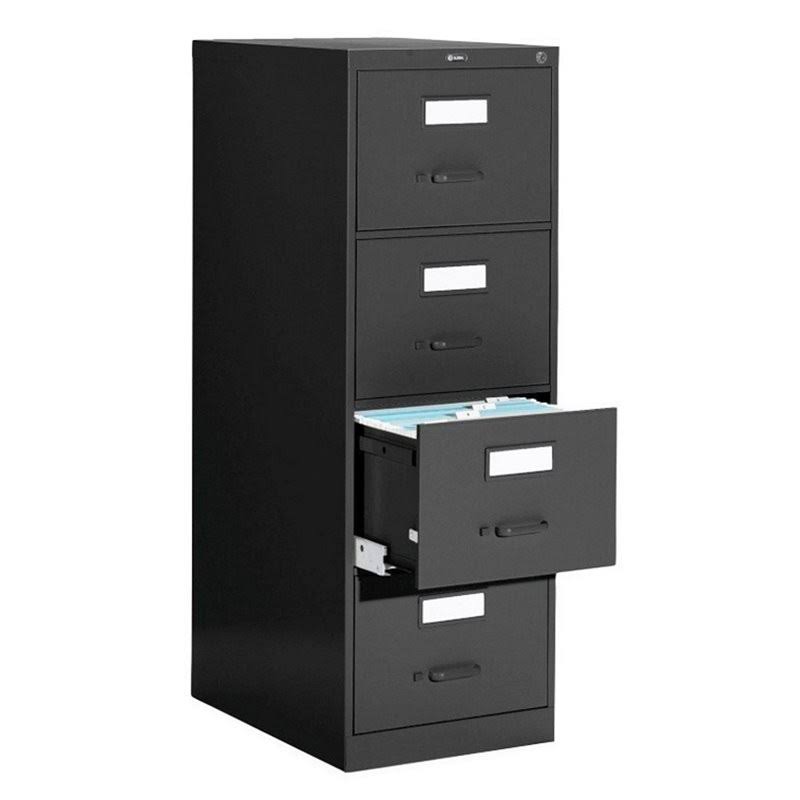 4 Drawer Vertical Metal File Cabinet Black E663512
