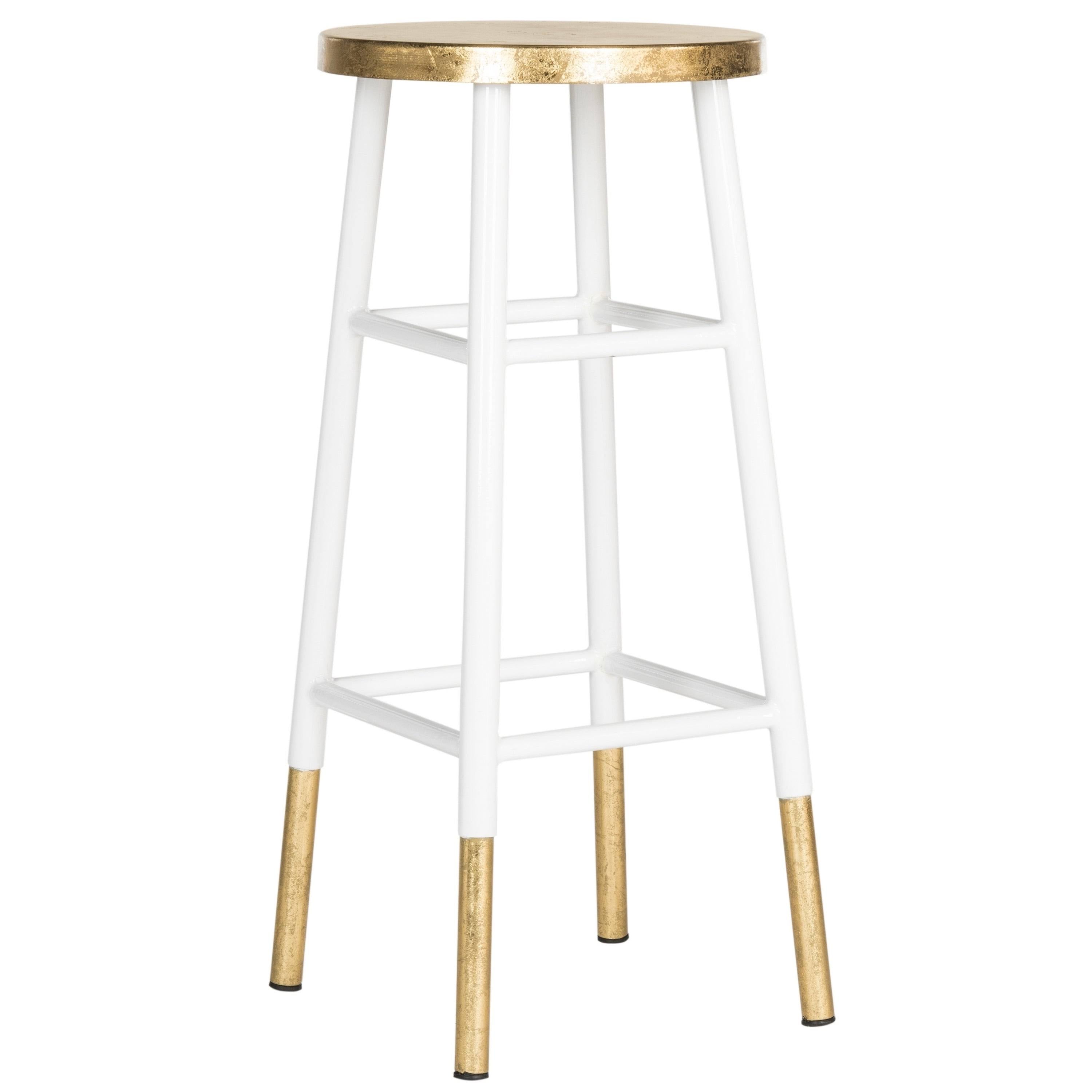 Metallic Bar Stool, White/Gold S12636