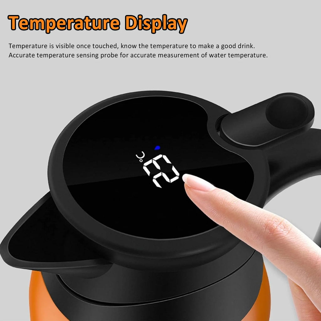 12V Portable Stainless Steel Car Electric Kettle 1000mL I1686