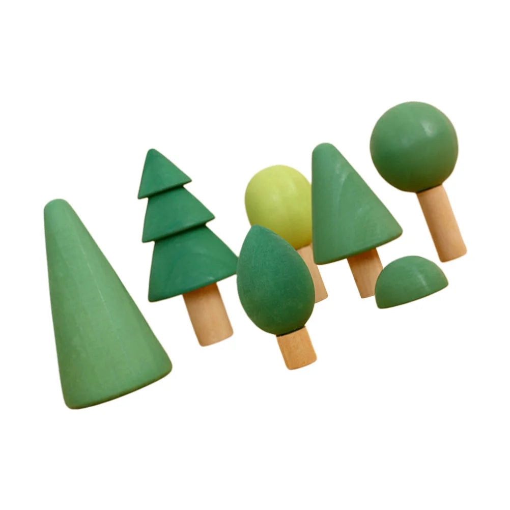 Wooden Tree Building Blocks Stacking Toy K2059