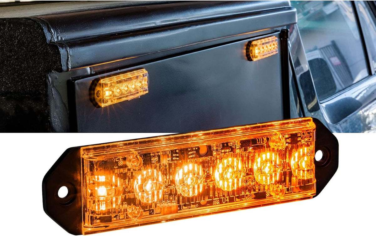 4pc 6W AMBER GREEN LED Flashing Strobe Light Head Emergency Grille Police Light P7478