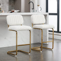 Ivory Boucle Fabric Counter Height Bar Stools Set of 2 R60871