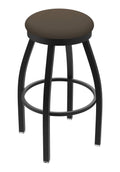 Swivel Bar Stool with Black Wrinkle Finish Seat I687