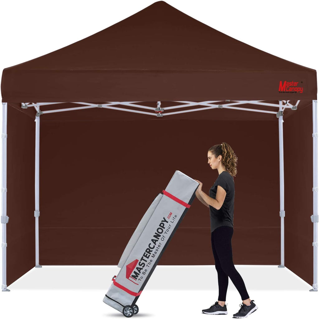 Pop-up Canopy Tent 10x10 Heavy Duty Instant Canopy with Sidewalls Pure White R970316
