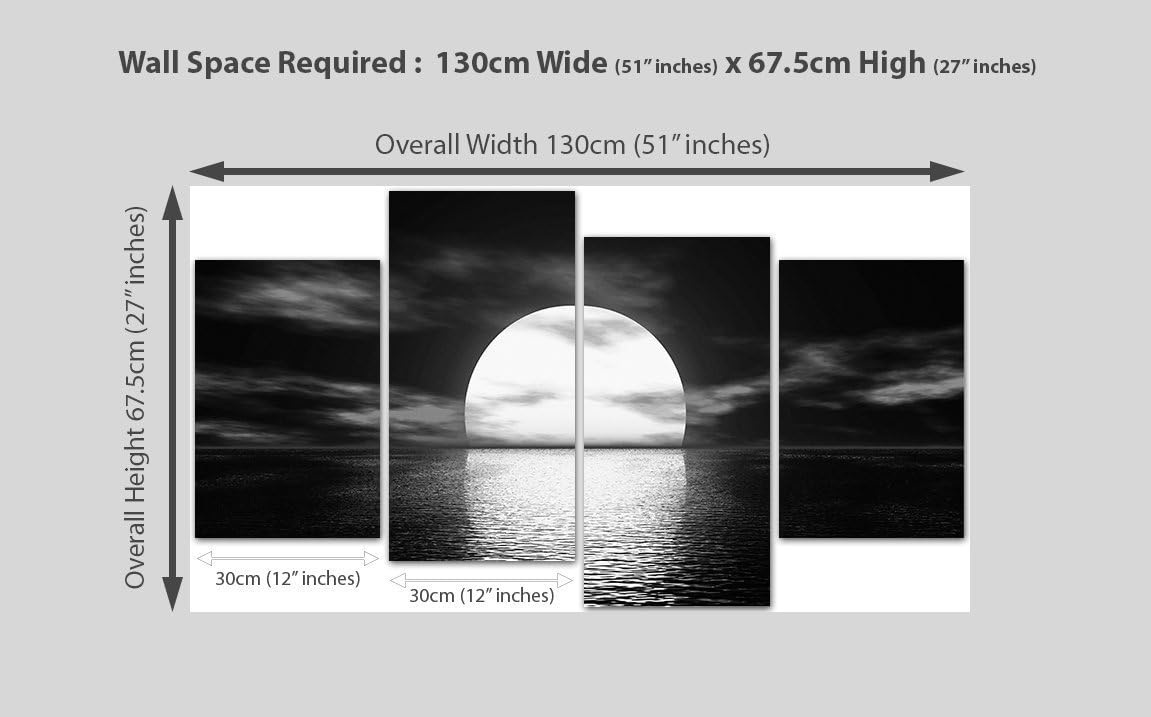 Multi Set of 4 Canvas 51 Inches Wide Z1468