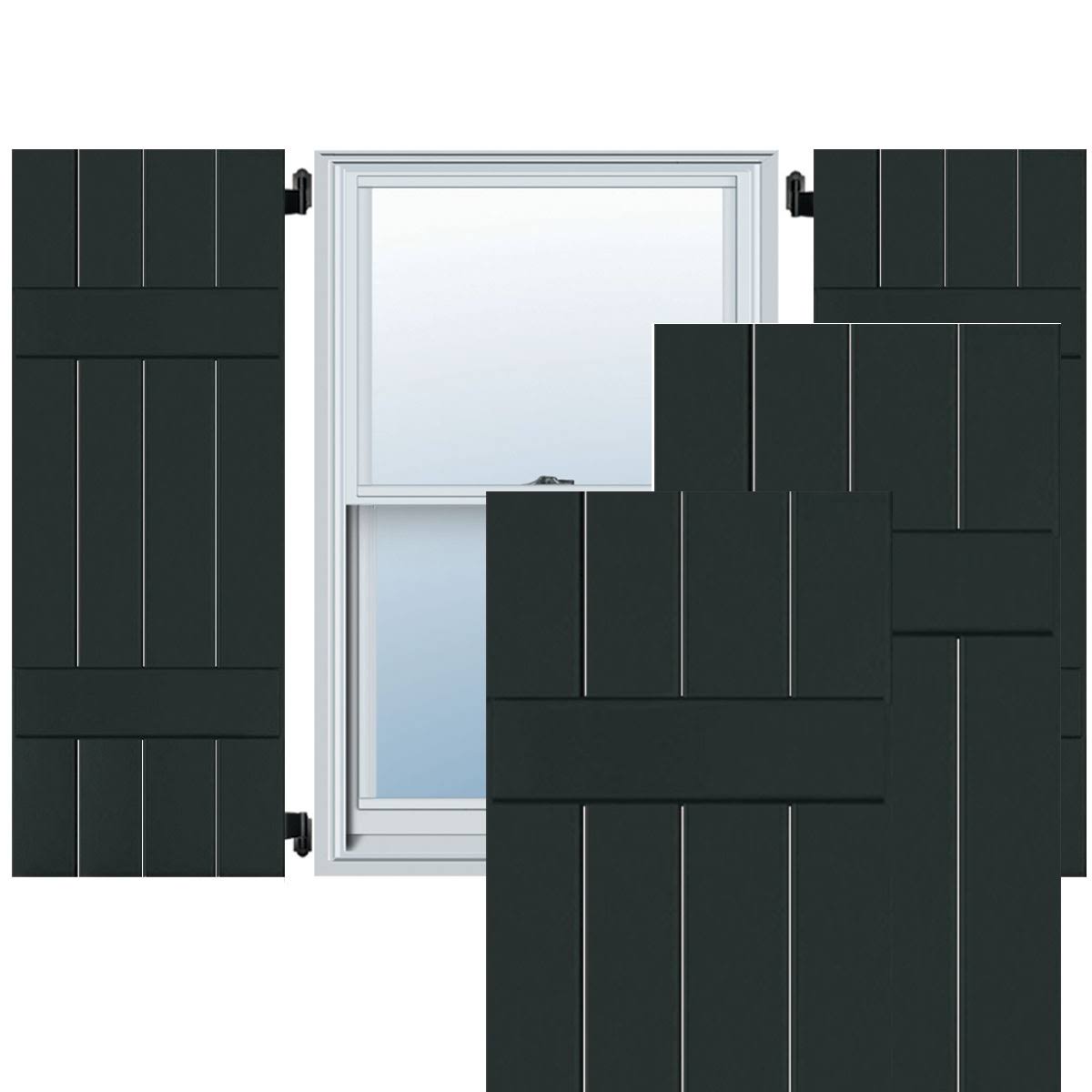 Real Wood Pine Board-n-Batten Shutters R4002
