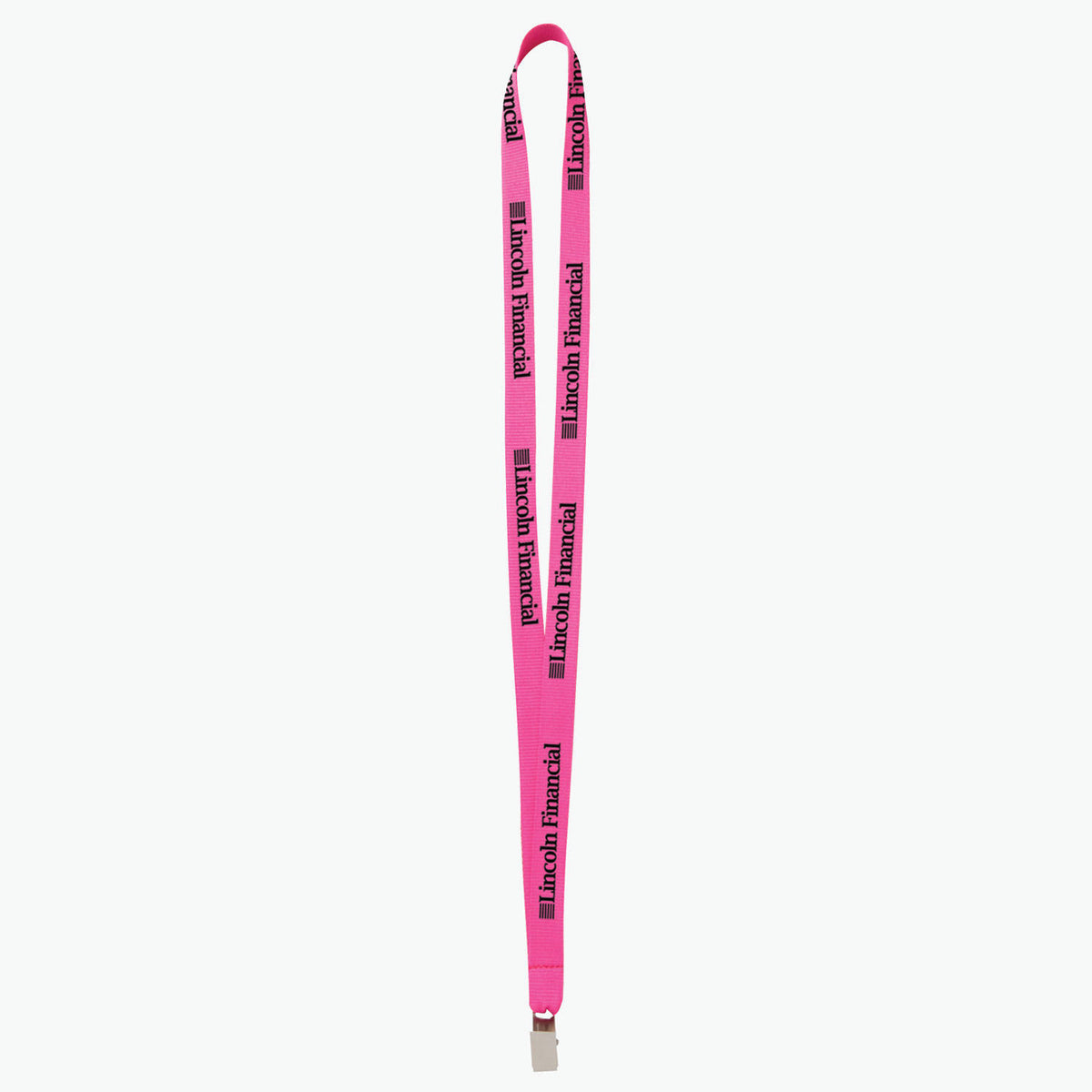 Hot Pink Polyester Lanyard with Bulldog Clip Y10377