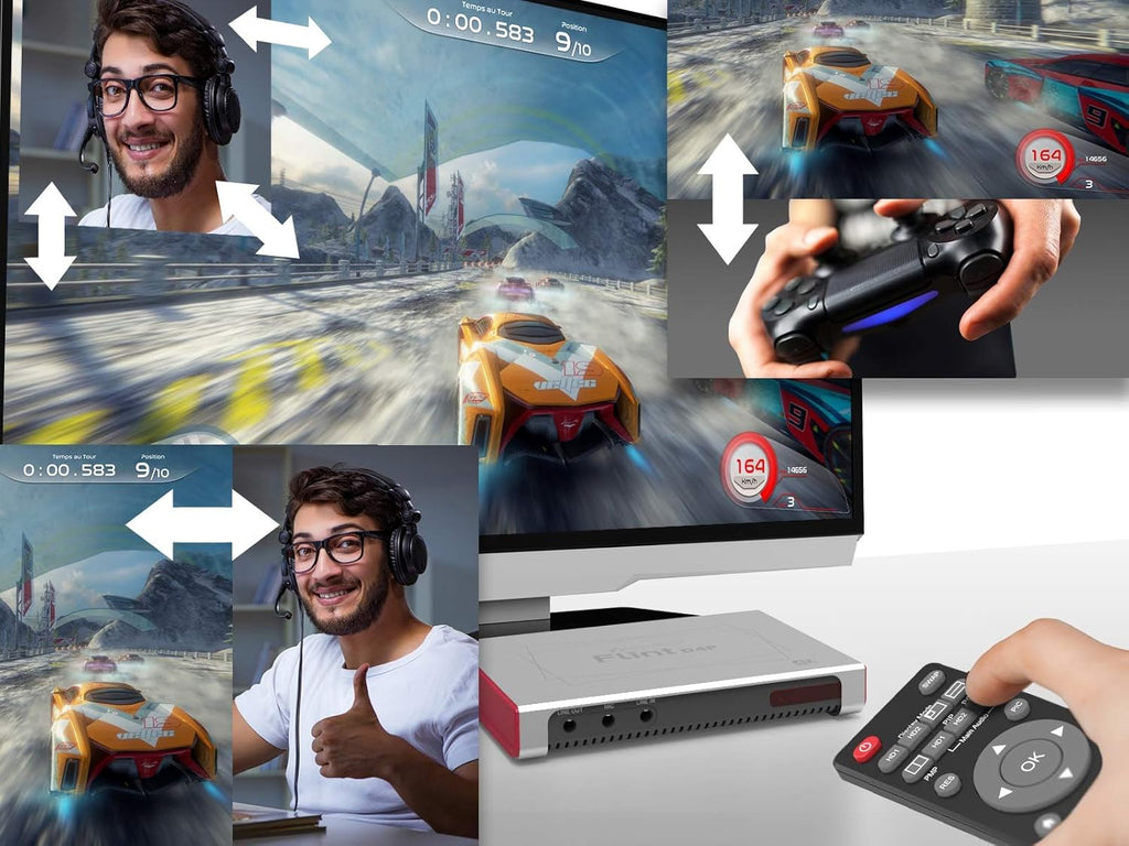 Dual-4K Video Overlay Device and Audio Mixing C186