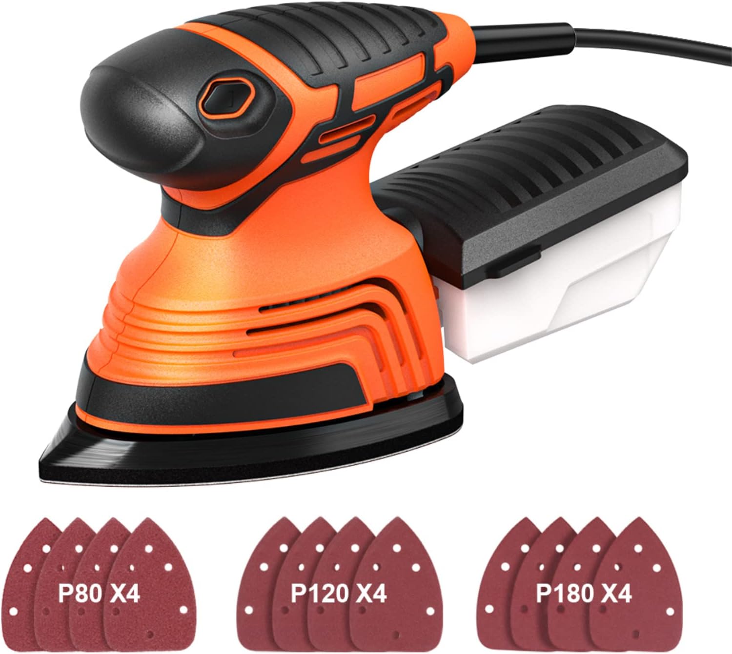 130W 5 Inches Random Orbit Sander with 12pcs Sanding Paper, Pack of 2 V680690