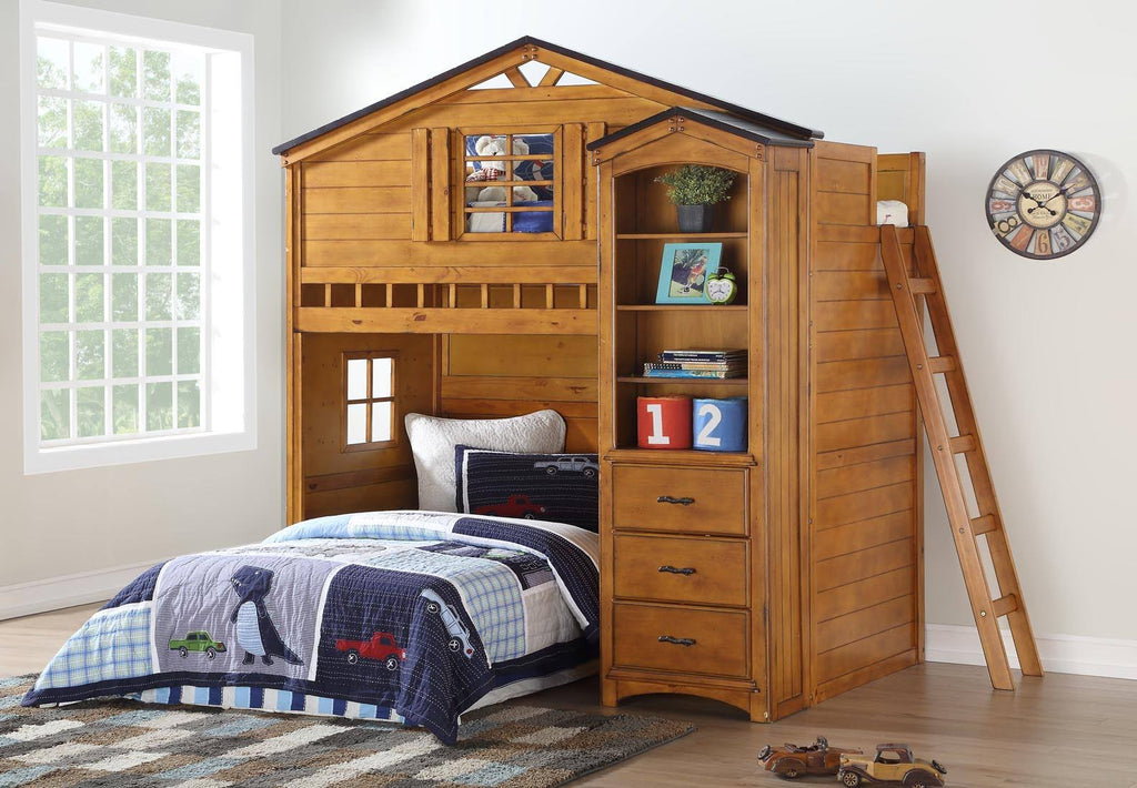 Rustic Oak Bookcase Cabinet L710