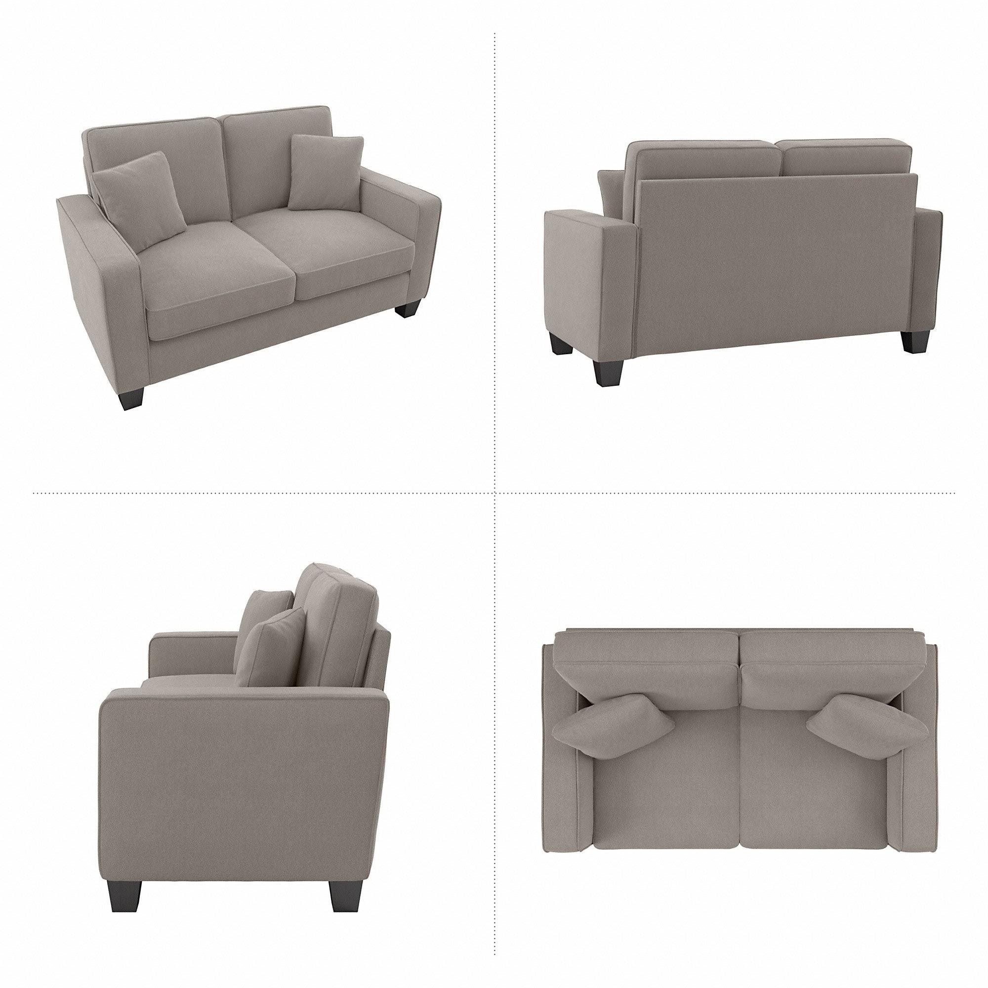 Turkish Blue Herringbone Loveseat W863