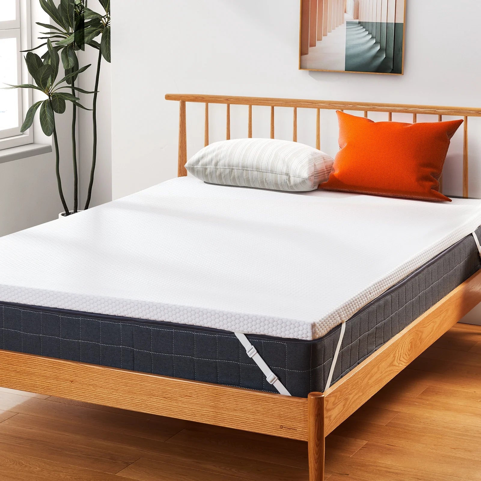 Twin Gel Memory Foam Mattress Topper with Removable Washable Cover I6304