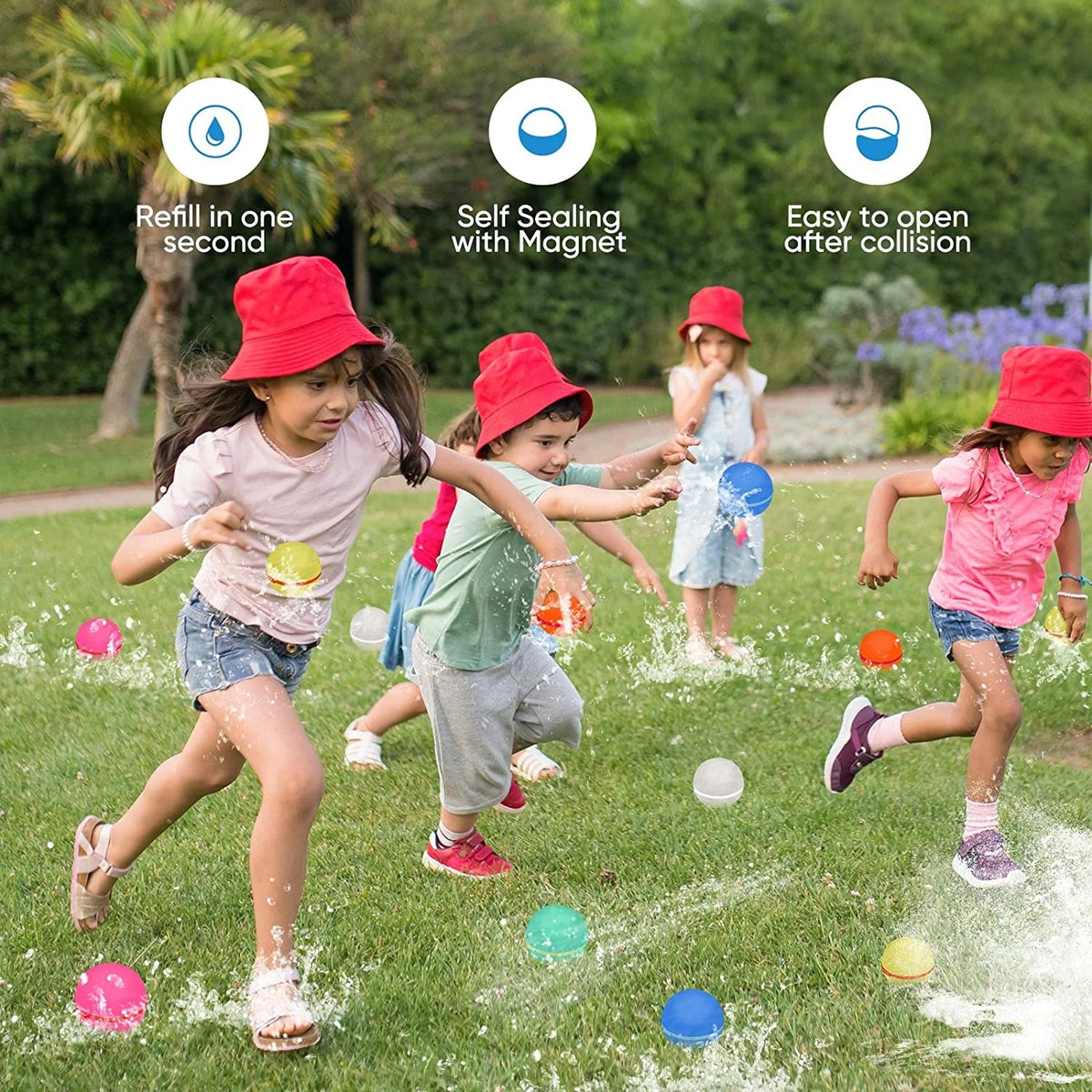6 pcs Reusable Water Balloons for Kids L65819