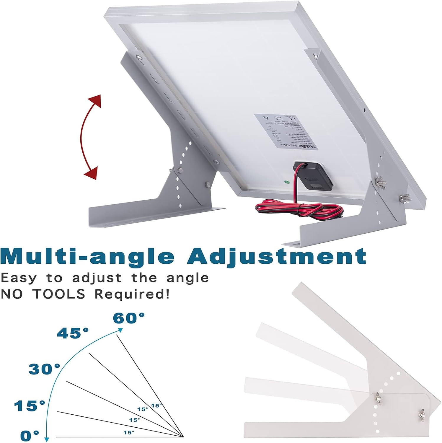20 Watt 12V Solar Panel Kit with Adjustable Tilt Mount Brackets and 5A PWM Solar Charge Controller U3202