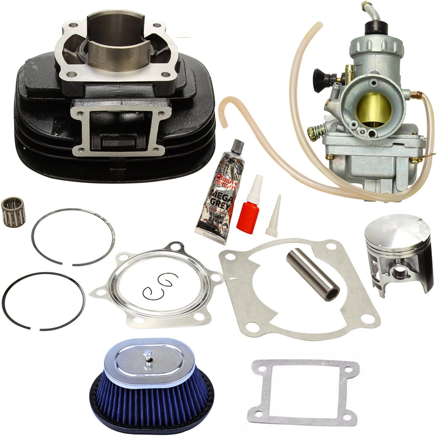 Cylinder Carburetor Piston Gasket Top End Kit Set Rebuild Kit Compatible with Yamaha Blaster 200 YFS200 1988-2006 B515