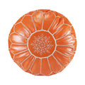 Orange Leather Ottoman J165022