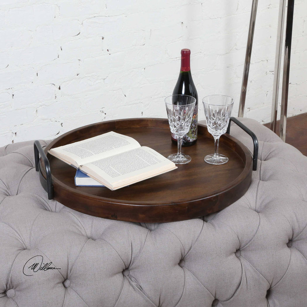 Round Wooden Tray P67098