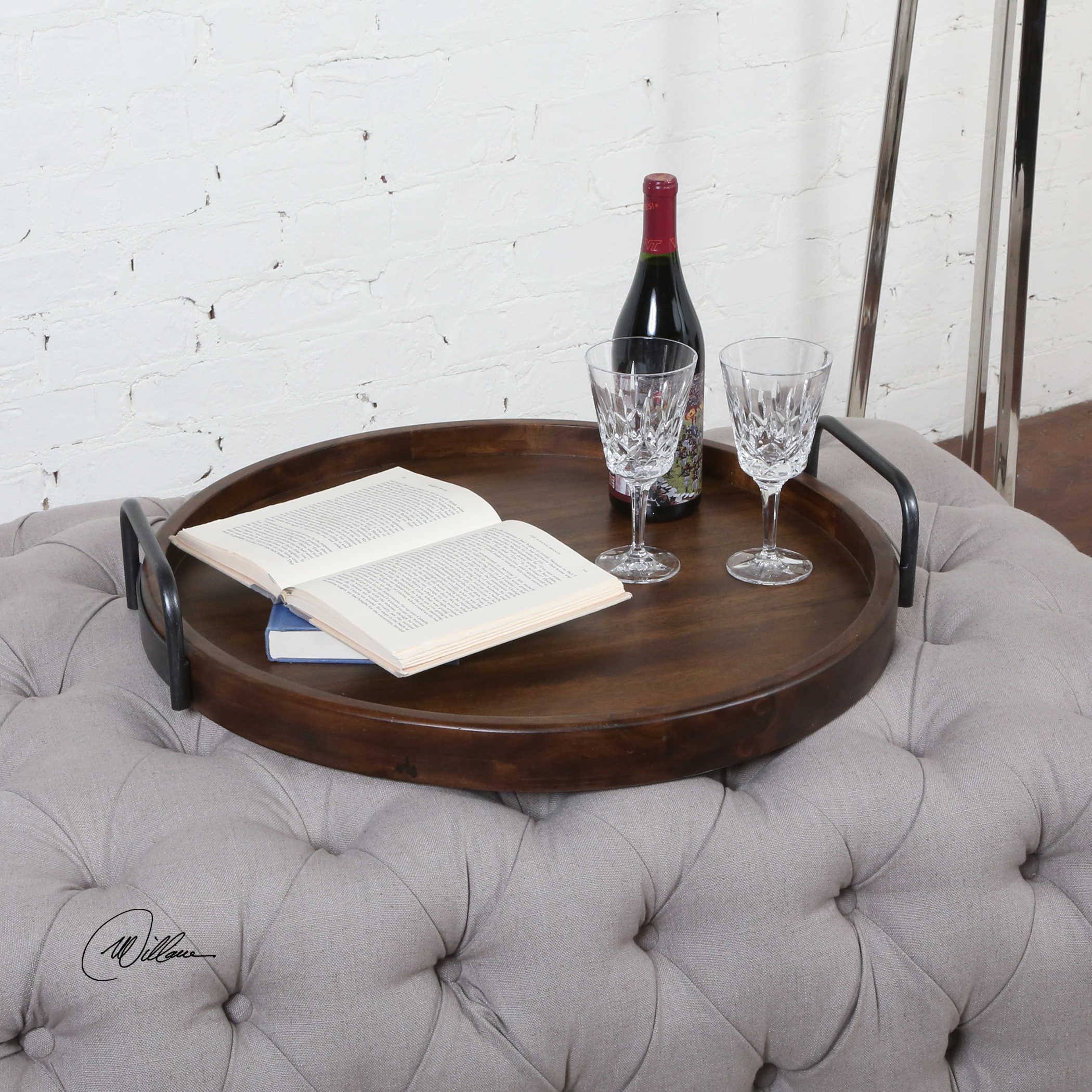 Round Wooden Tray P67098