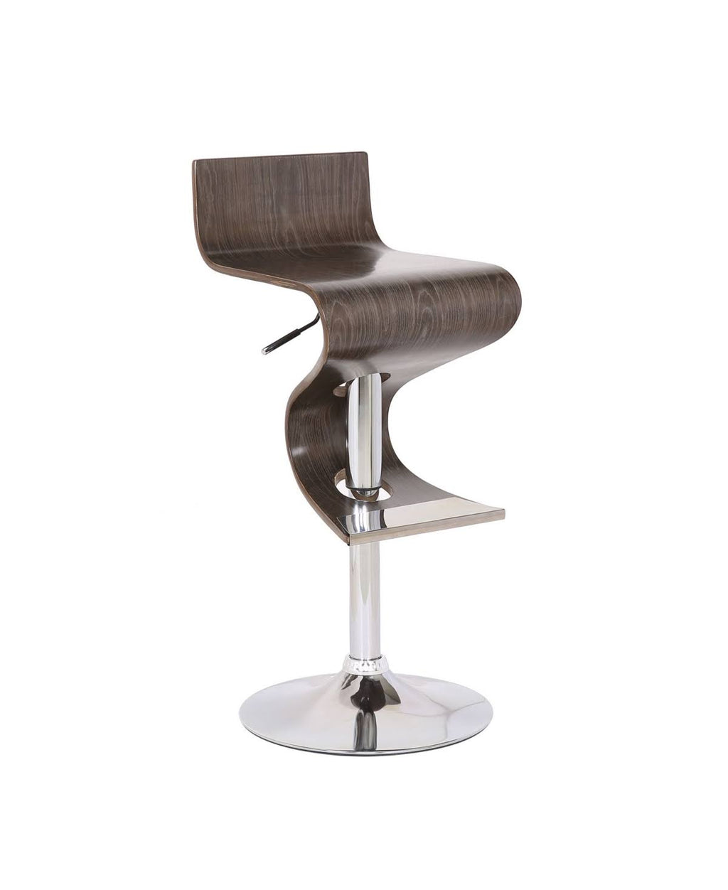 Weathered Oak Adjustable Swivel Bar Stool in Brown O96405