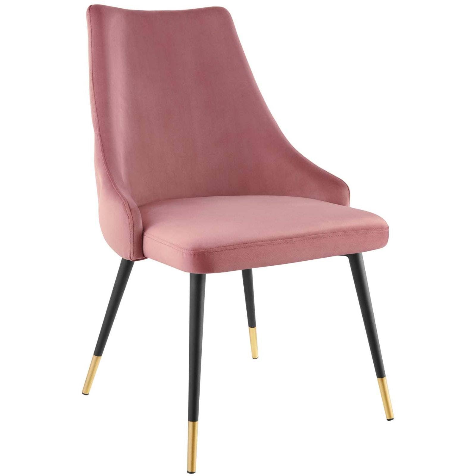 Dusty Rose Tufted Velvet Dining Side Chair Q1900