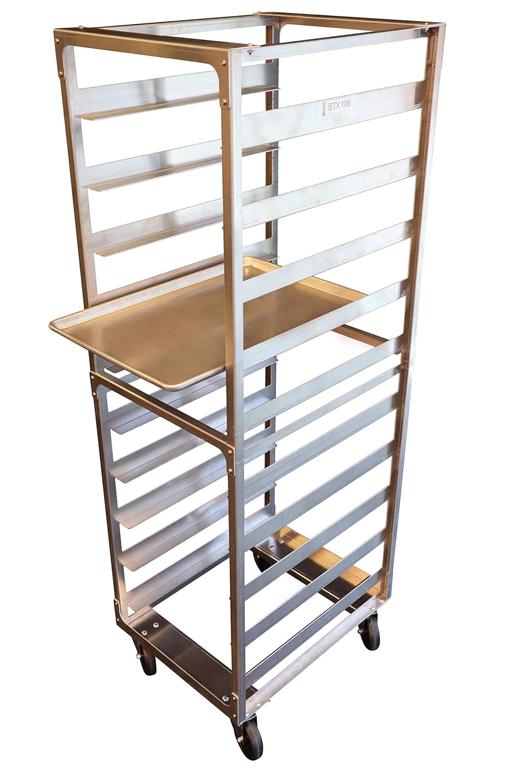 10 Tier Commercial Grade Aluminium Bun Rack with Heavy Duty Plate Casters C875747