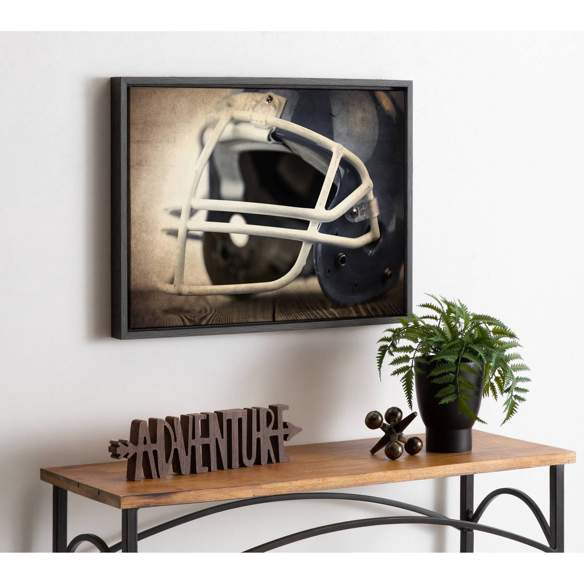 Football Helmet Framed Canvas A3035