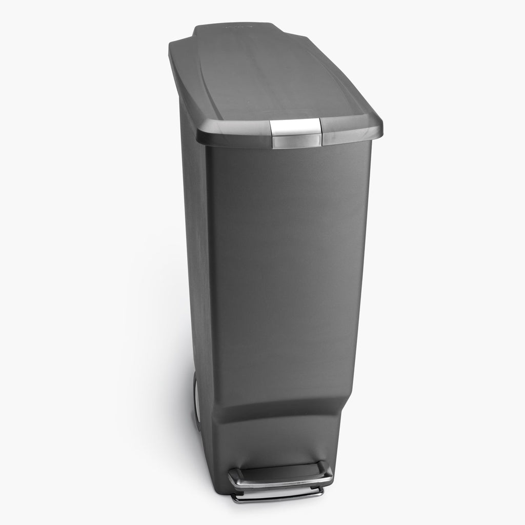 Black Plastic Slim Kitchen Step Trash Can B109