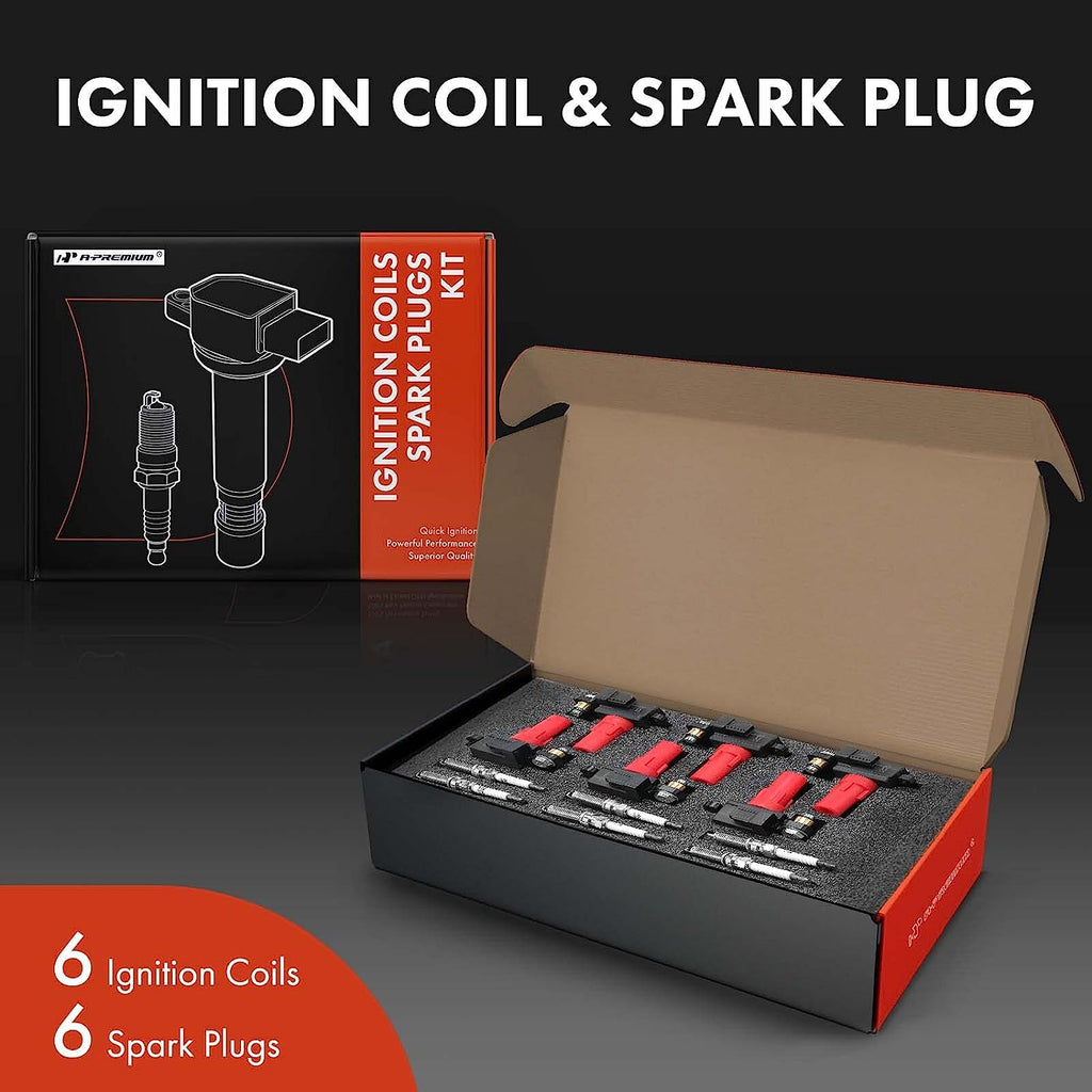 Set of 6 Ignition Coil Pack and Iridium Spark Plugs V5796