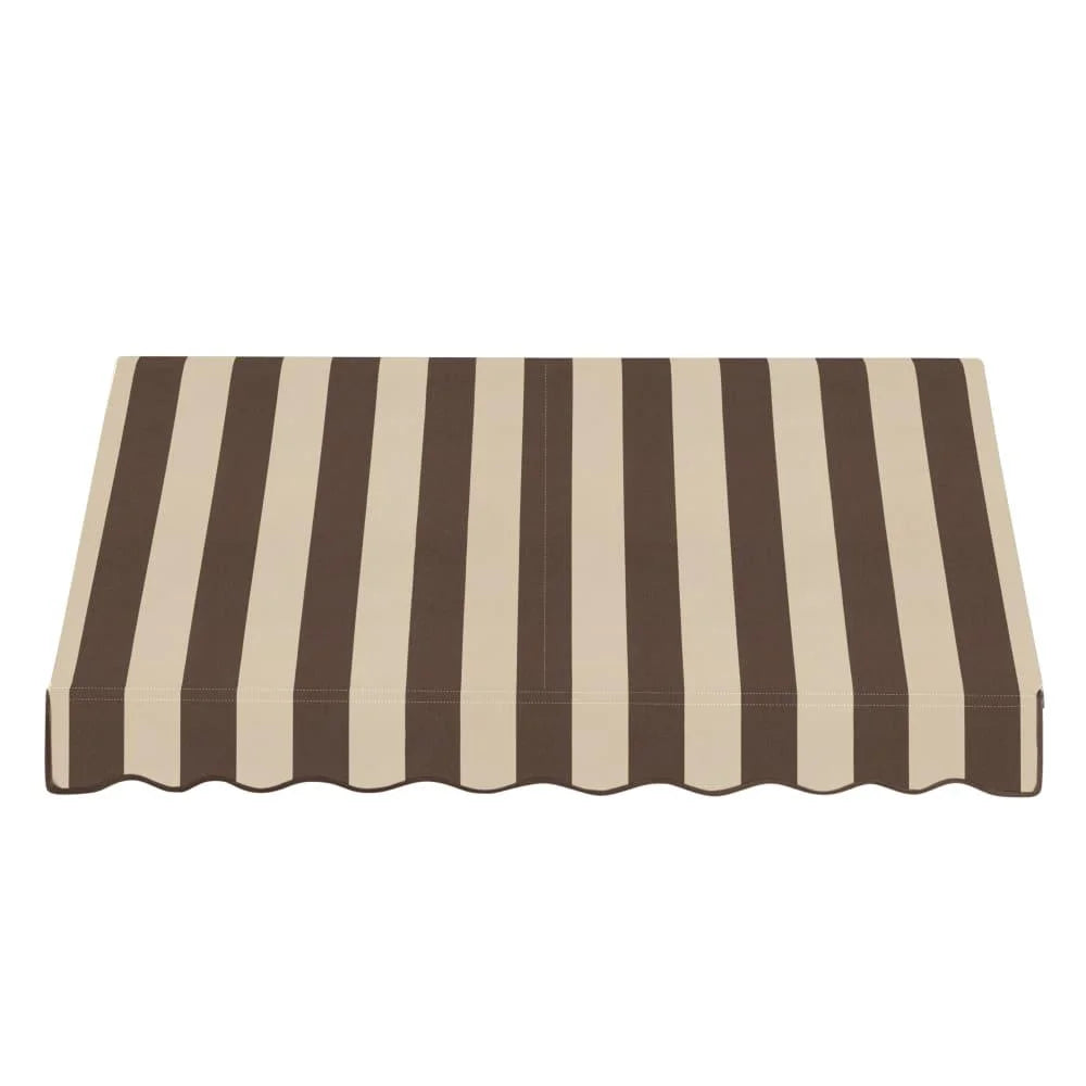 8.375 ft Acrylic Fabric Fixed Awning, Brown/Tan Stripe S507
