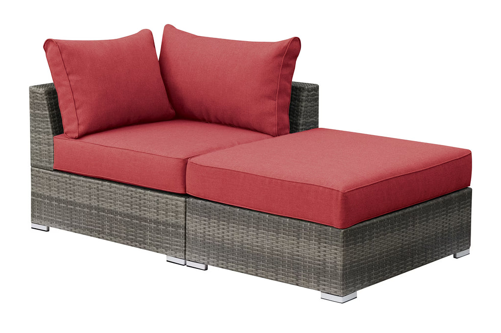 Red Resin Wood Modular Sofa Set 2pc S503