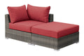 Red Resin Wood Modular Sofa Set 2pc S503