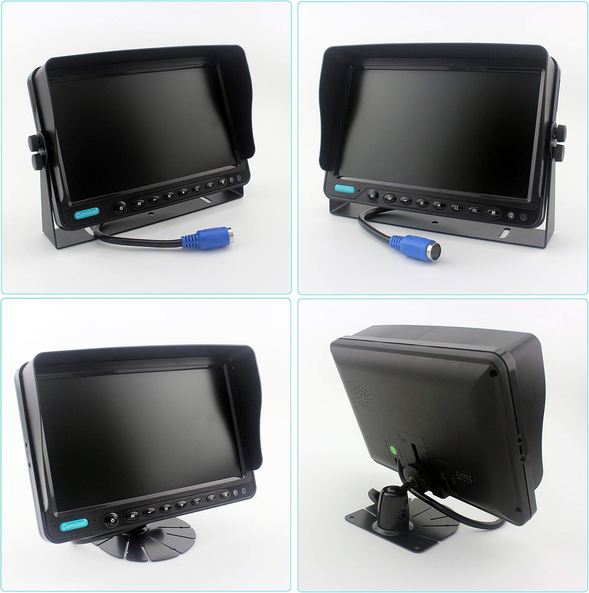 9 inch Monitor Built-in DVR Backup Camera System with Quad Split Screen V6470