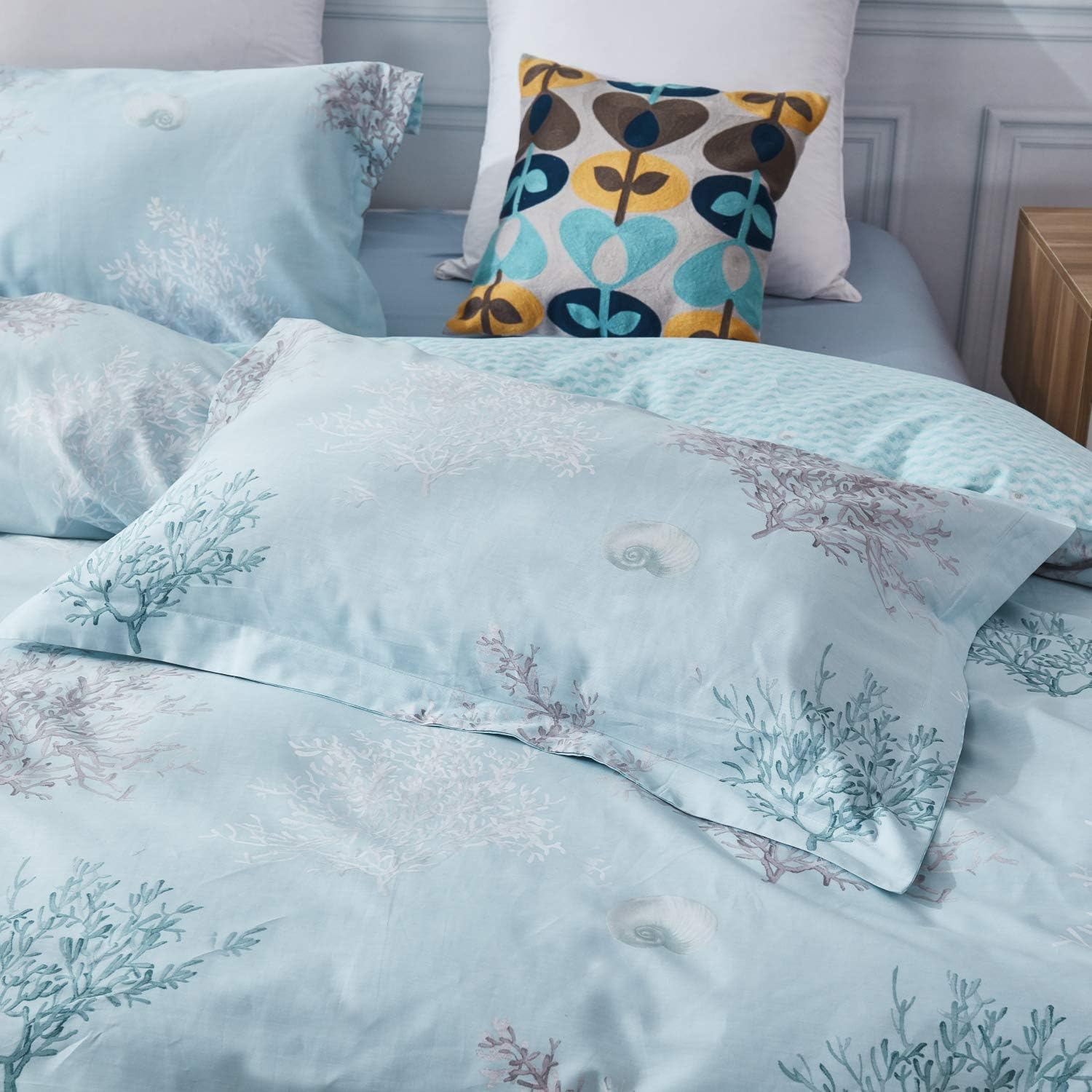 100% Cotton Reversible Zipper Closure 3-Piece King/Cal King Duvet Cover Set Z574