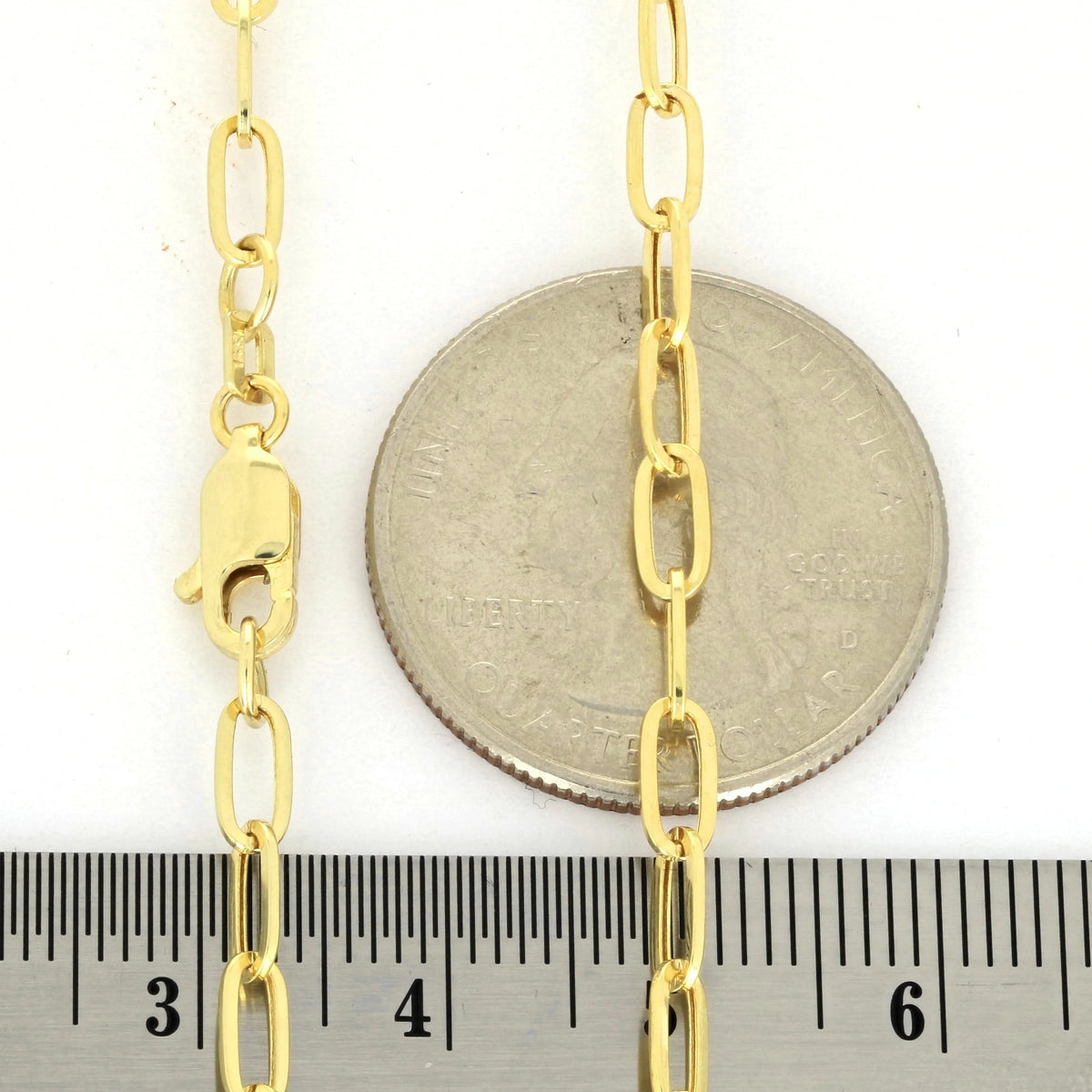 10k Yellow Gold 3mm Paperclip Chain Necklace 16" - 24" T685
