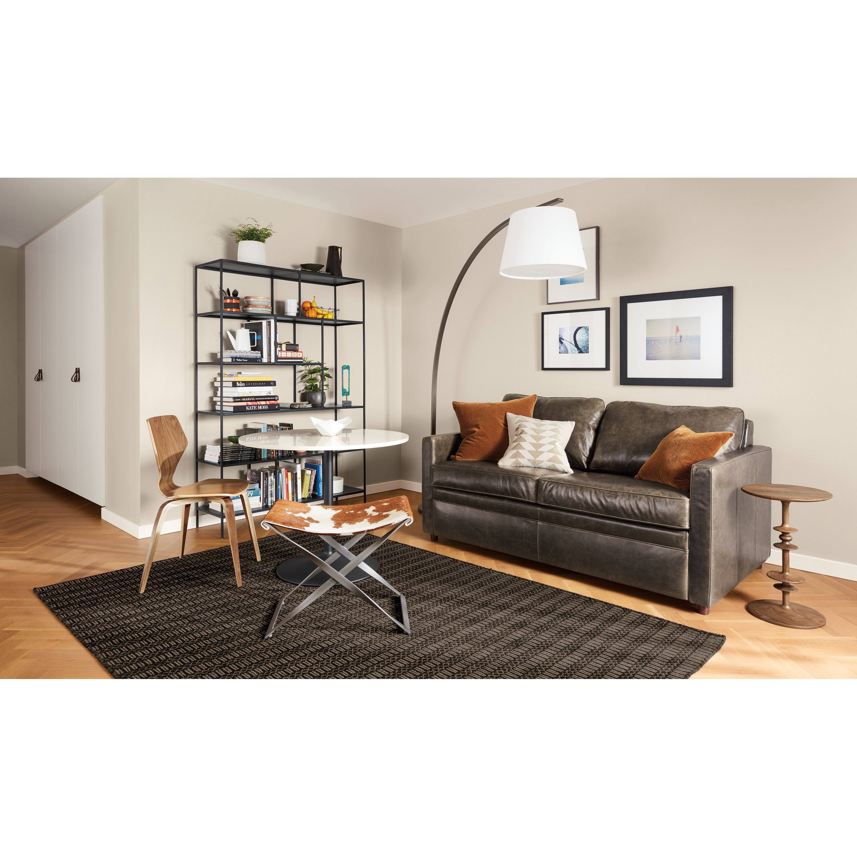 Modern Foshay Bookcase in Recycled Natural Steel Black V772014