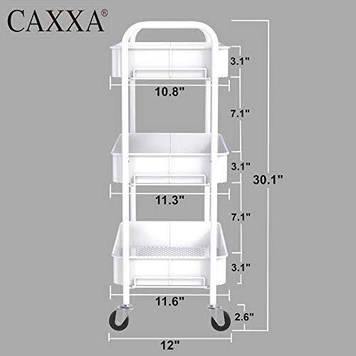 White 3-Tier Rolling Metal Utility Cart I776625