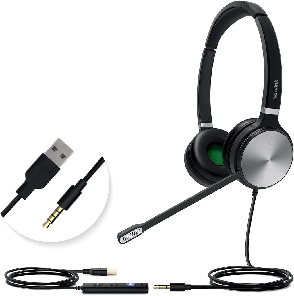UH36-MONO Teams Certified USB Wired Noise Cancelling Headset with Mic Pack of 2 R357