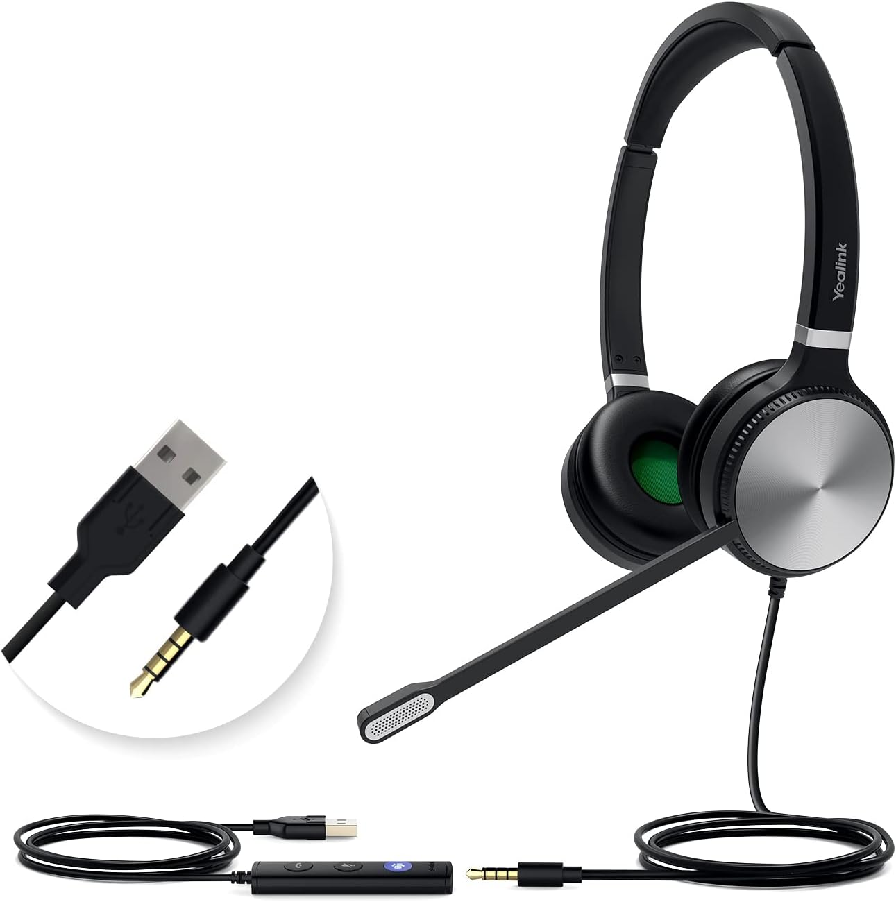 UH36-MONO Teams Certified USB Wired Noise Cancelling Headset with Mic Pack of 2 R357