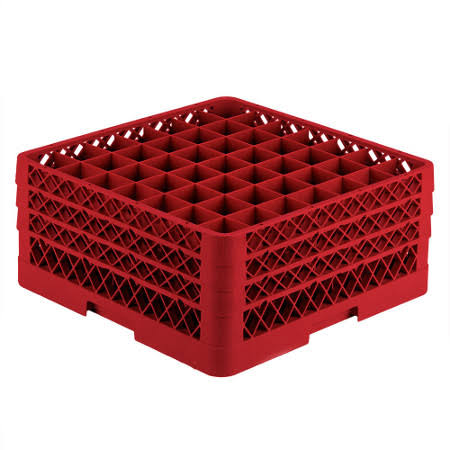 Red 49 Compartment Rack with 2 Extenders and Open Extender U665851