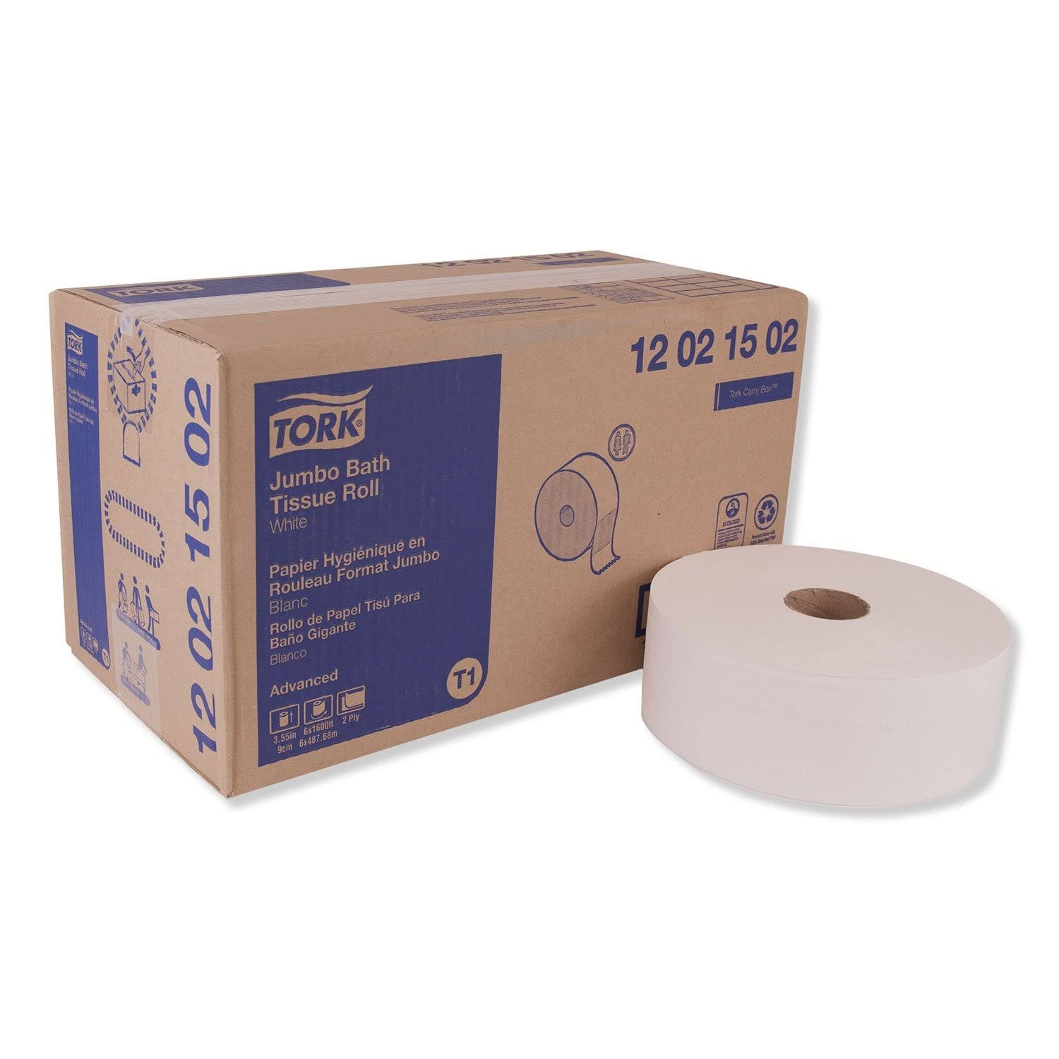 White 2-Ply Jumbo Bath Tissue, 1600 ft/Roll, 6 Rolls/Carton Z459459