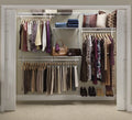 White Steel Wire Closet Organizer System with Shelves and Clothes Rods R493851