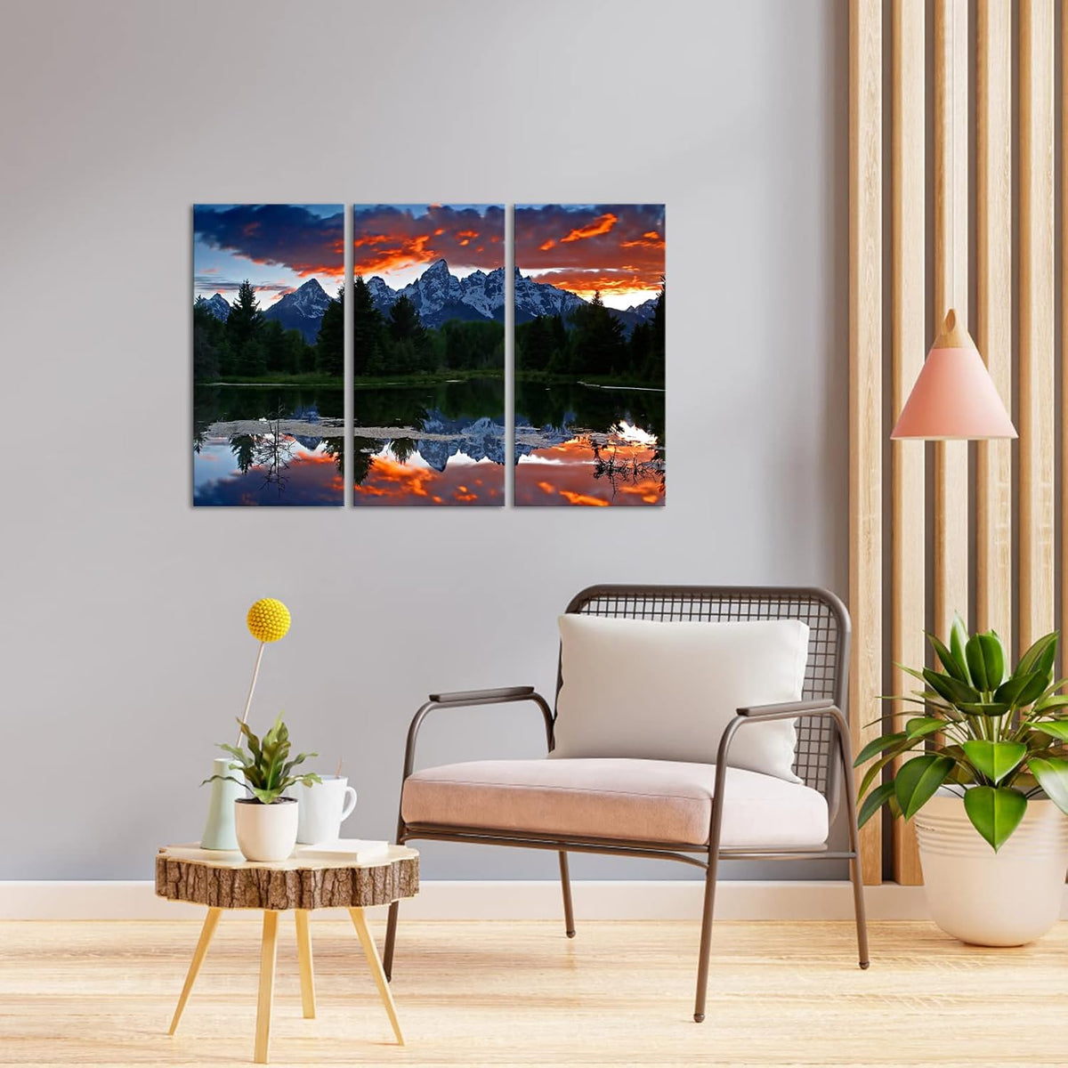 3 Pieces Stretched and Framed Canvas Wall Art Paintings 12x24inchx3pcs L2570