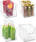 Clear Plastic Open Front Storage Organizer Bin Basket, 4 Pack I757
